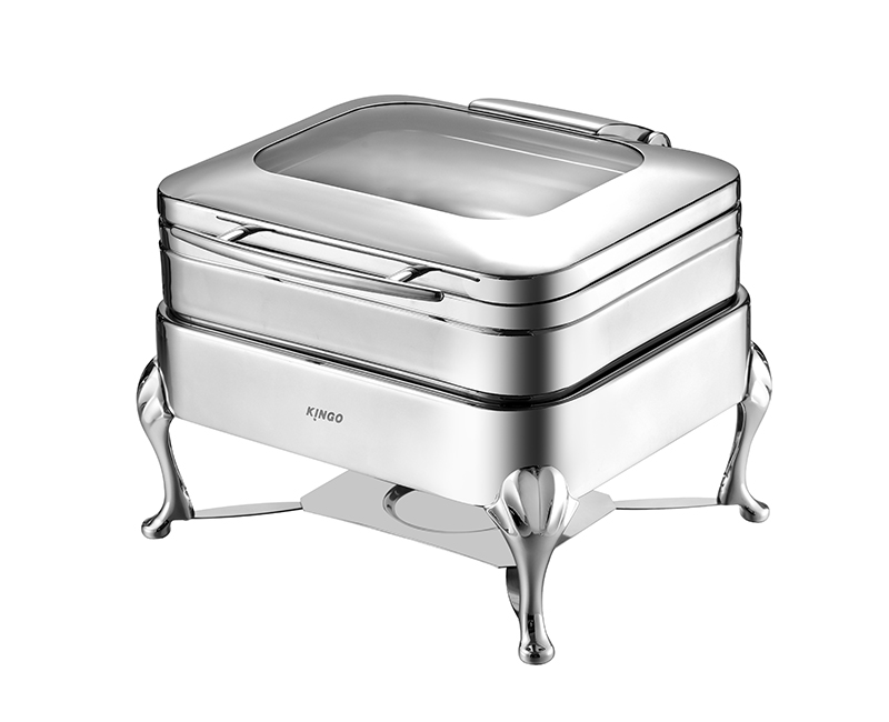 Spuare GN2/3 Glass Lid Vision induction Chafing Dish